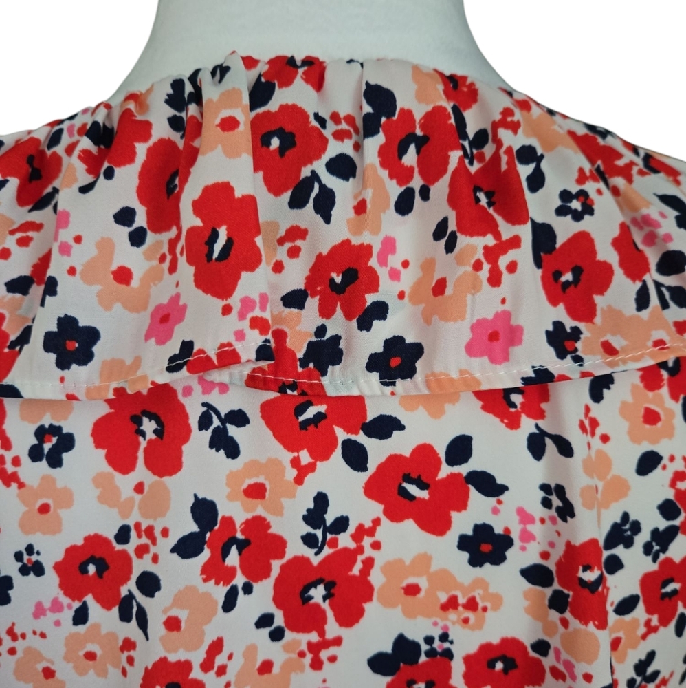 Croft & Barrow Red Ruffled Blouse - Picture 3 of 8